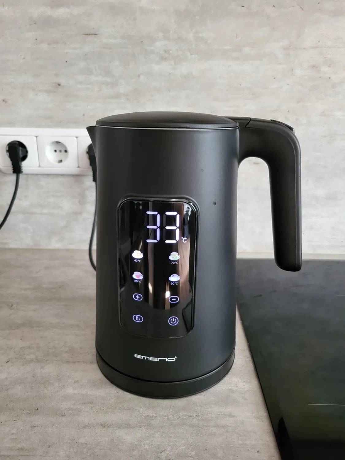Emerio WK-119255.5 Wasserkocher Glas 1,7L mit Temperaturwahl