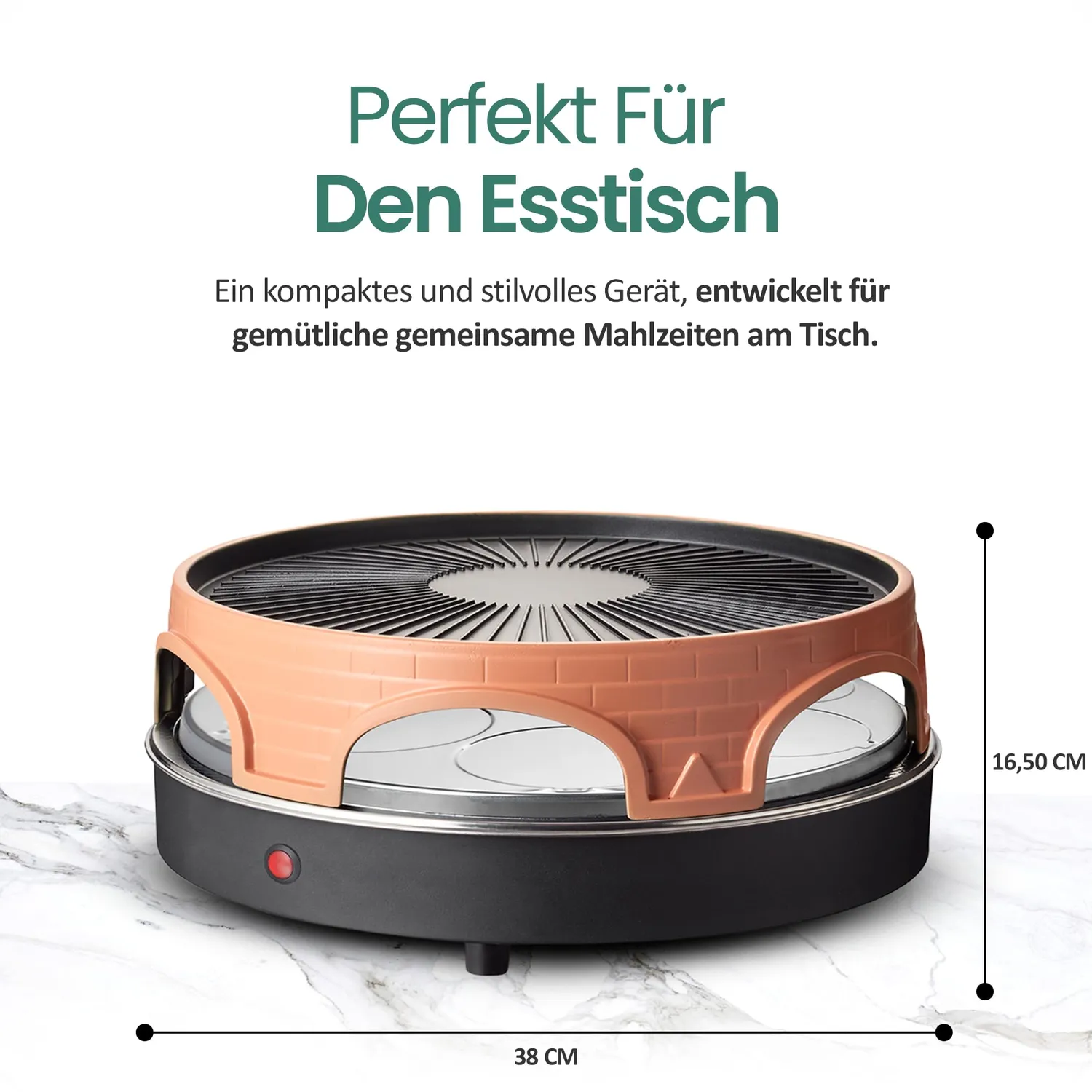 Emerio Pizzaretta PO-113255.4 Pizzaofen 6 Personen Terracotta
