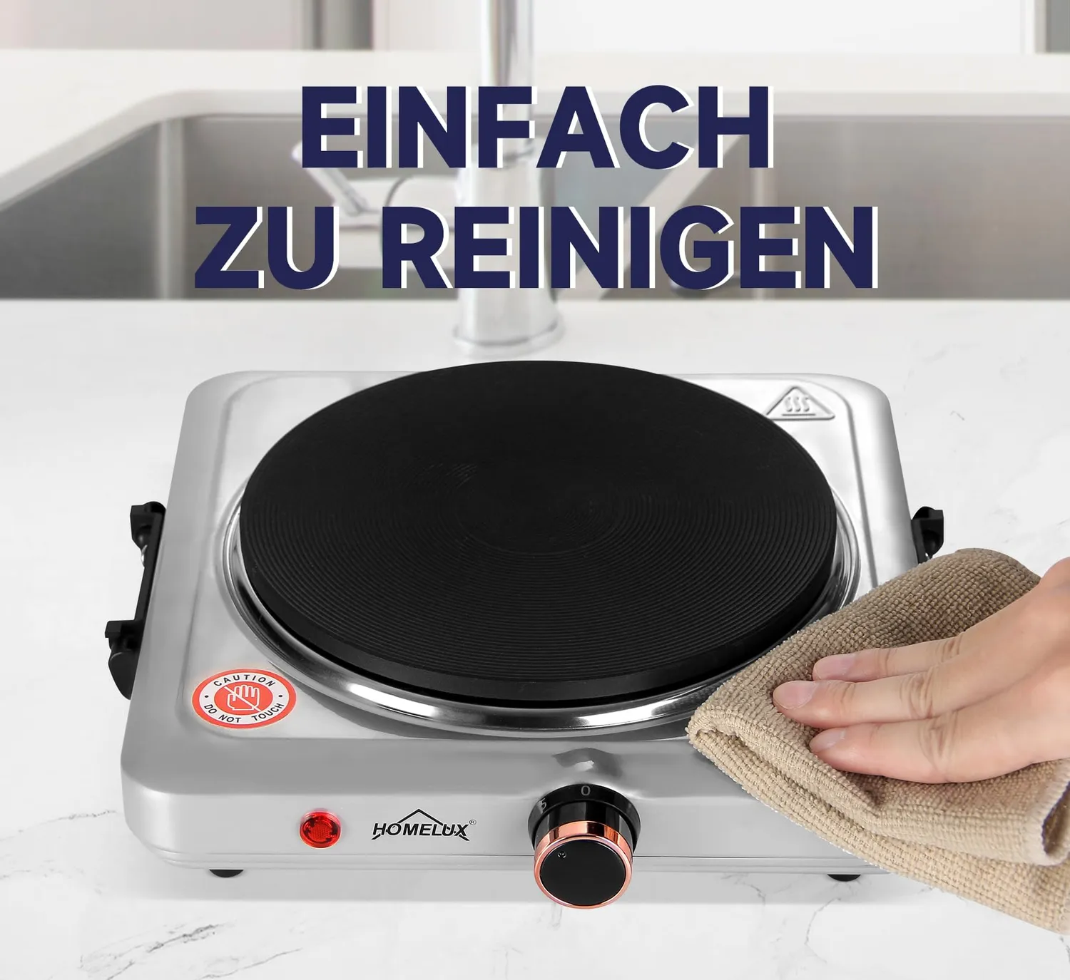 HOMELUX Kochplatte 1000W Einzelherdplatte 5 Stufen Kompakt
