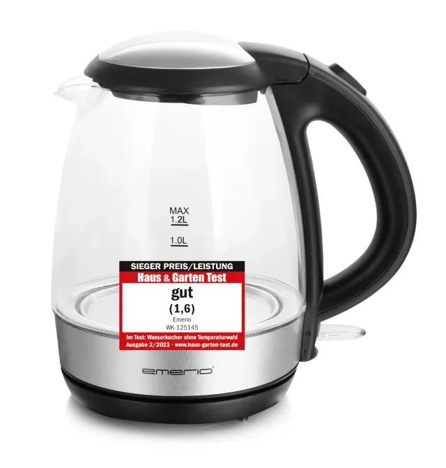 Emerio WK-125145 Wasserkocher Glas 1,2 L 2200 W