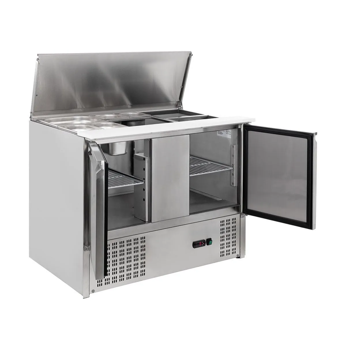 GastroHero SH900 Saladette 302L Edelstahl 2-türig