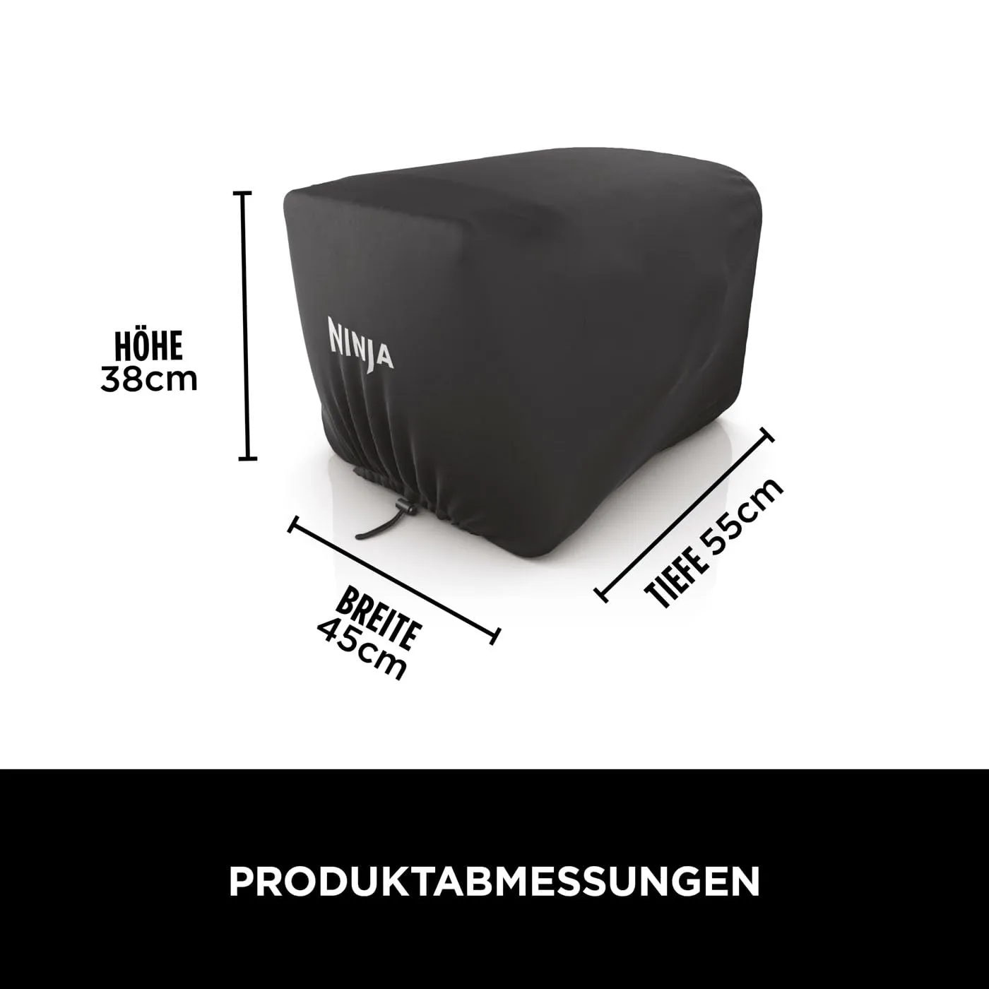Ninja Woodfire Grillabdeckung Schwarz wasserfest OO101