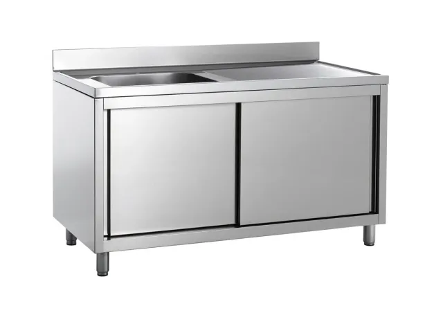 GastroHero Eco 12x7 Spülschrank 1 Becken links 120cm