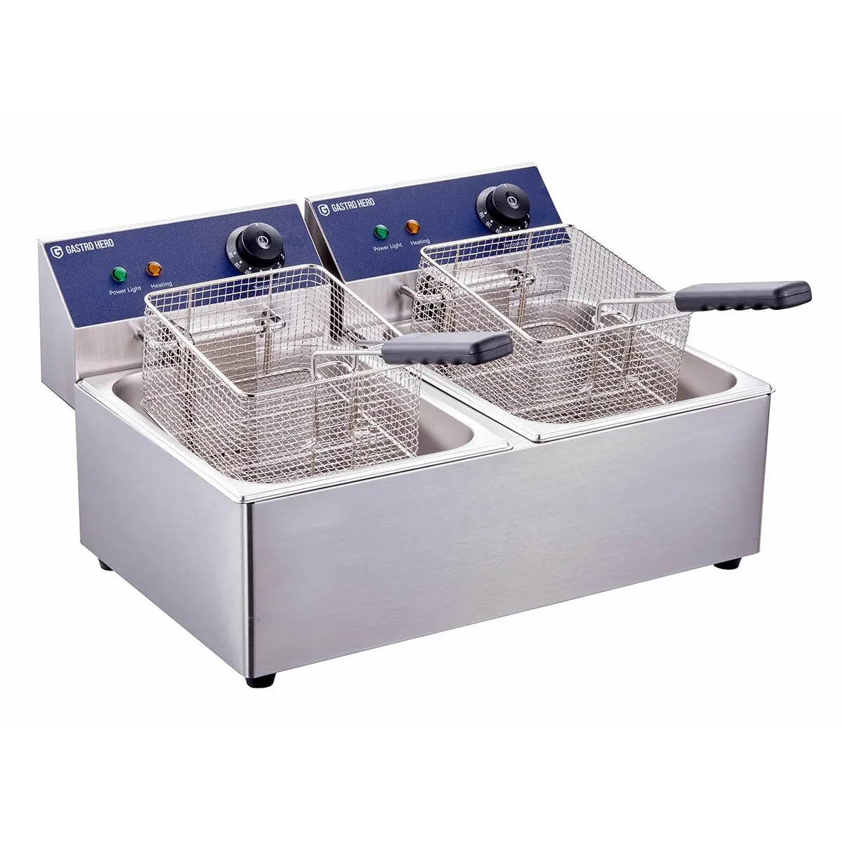 GastroHero EF-ECO6_6 Doppelfritteuse 2x6L Elektro Edelstahl