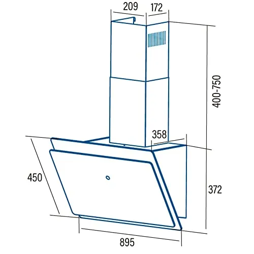 CATA WANDA 900 XGWH Dunstabzugshaube weiß 90 cm A+