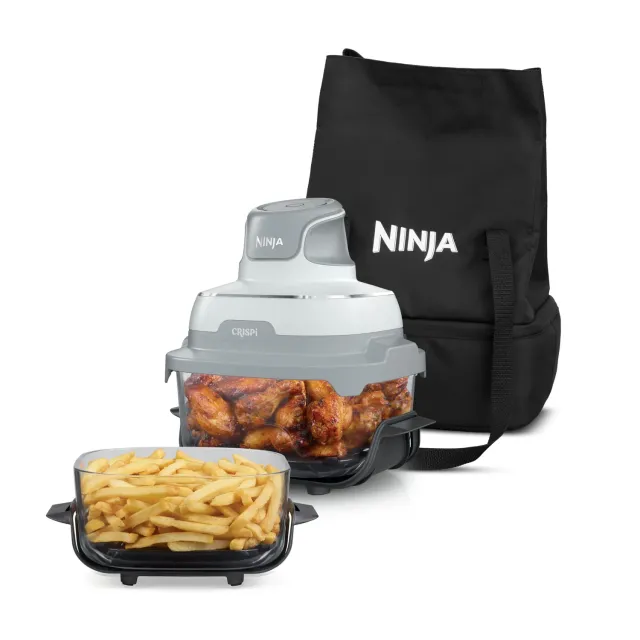 Ninja CRISPi FN202EU Heißluftfritteuse Set Weiß 3,8 L Glas