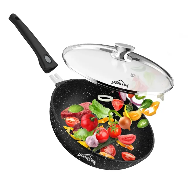 Homelux Wokpfanne 28 cm Induktion Deckel abnehmbar