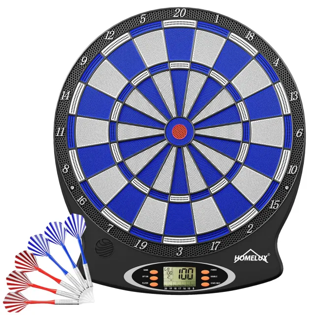 HOMELUX Elektronische Dartscheibe 6 Darts 18 Spiele