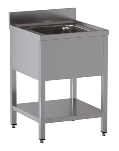 GastroHero ECO Spültisch 60x60 1 Becken mittig Edelstahl