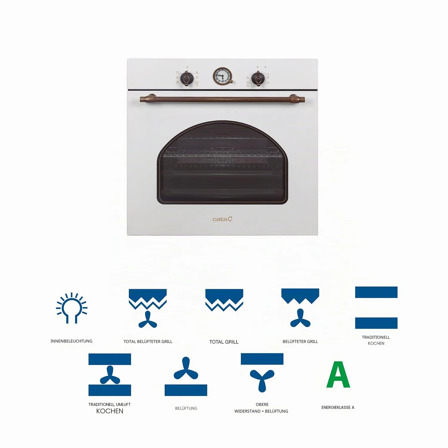 CATA MRA7108WH Einbaubackofen 60 L Weiß Umluft