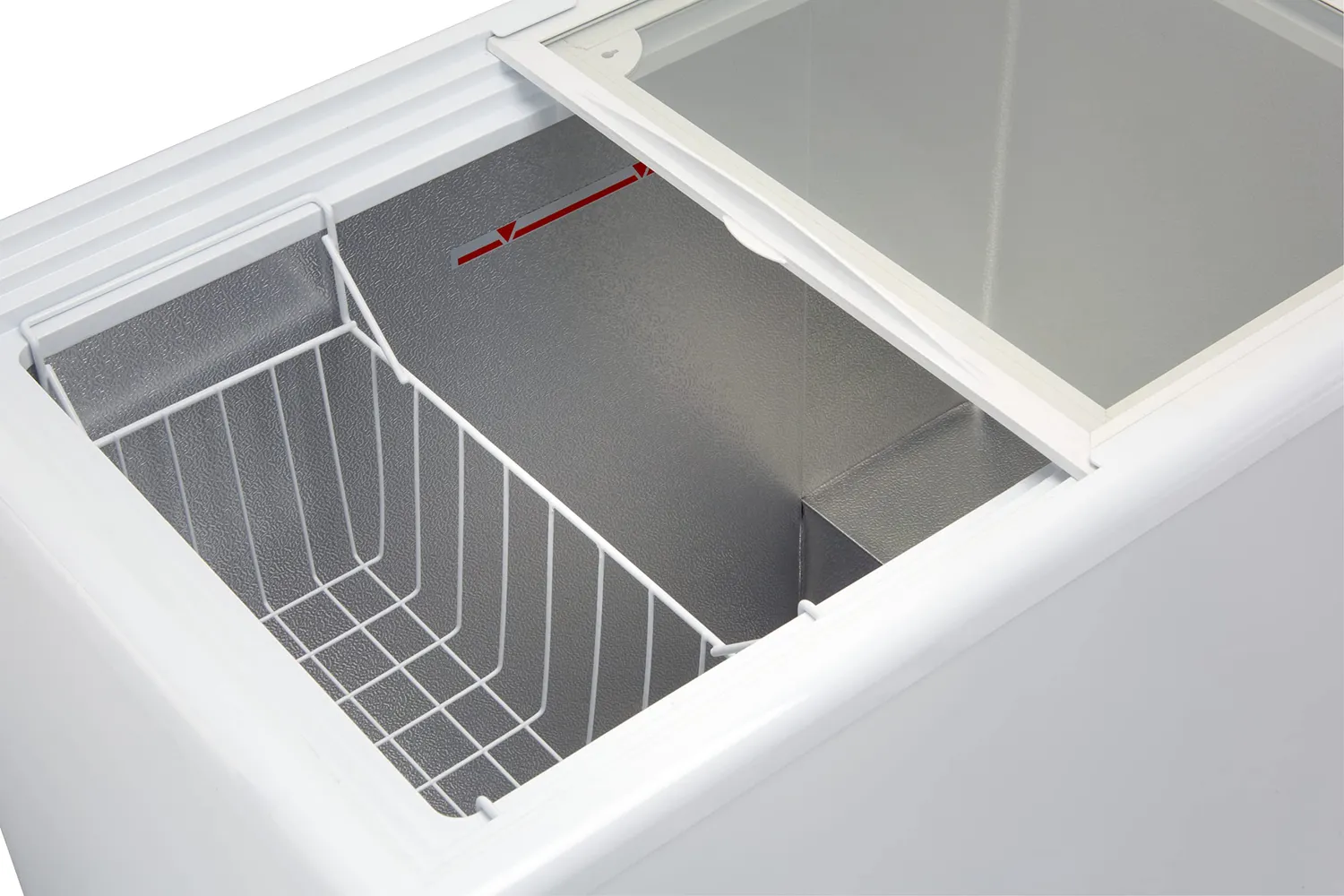 GastroHero ECO 197 Tiefkühltruhe 195 Liter Glasschiebedeckel