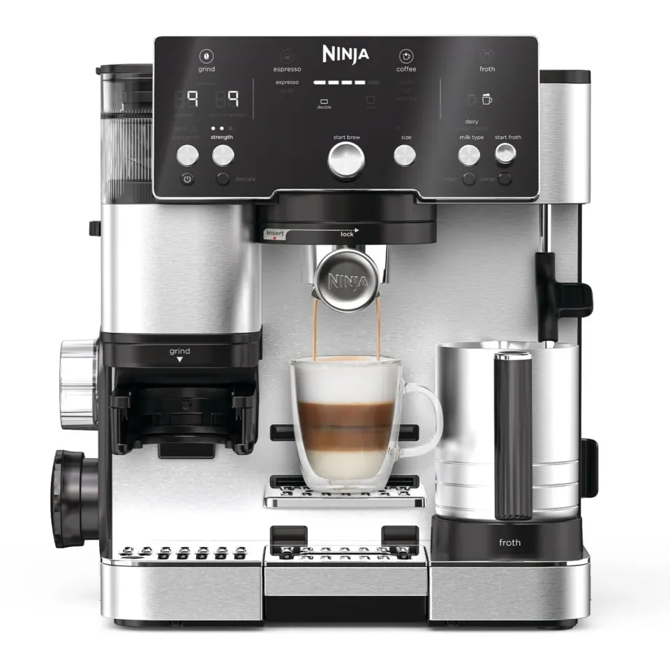 Ninja Luxe Essential Kaffeemaschine Silber 2-in-1 Mahlwerk
