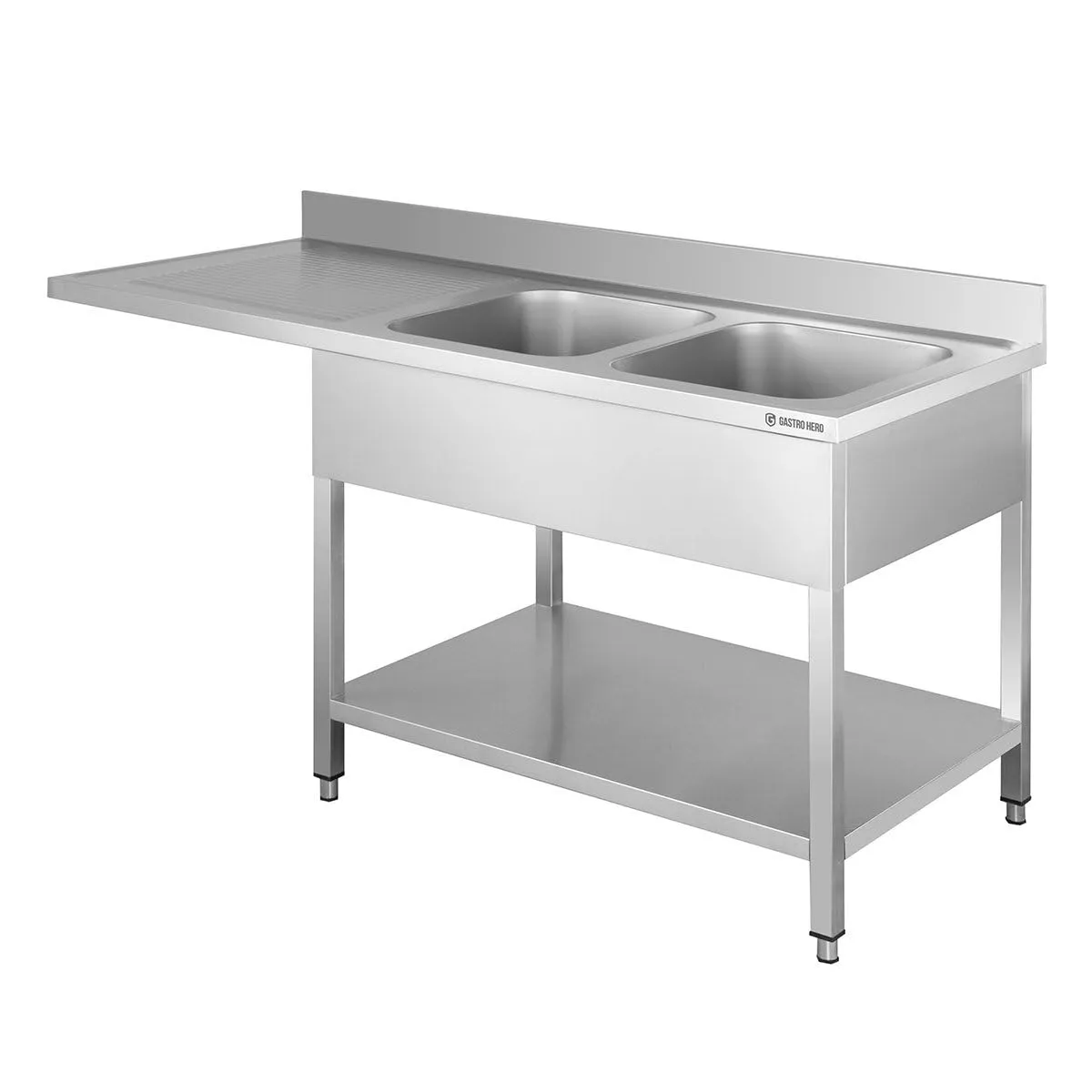 GastroHero SPZT Spülzentrum 160x70 2 Becken rechts