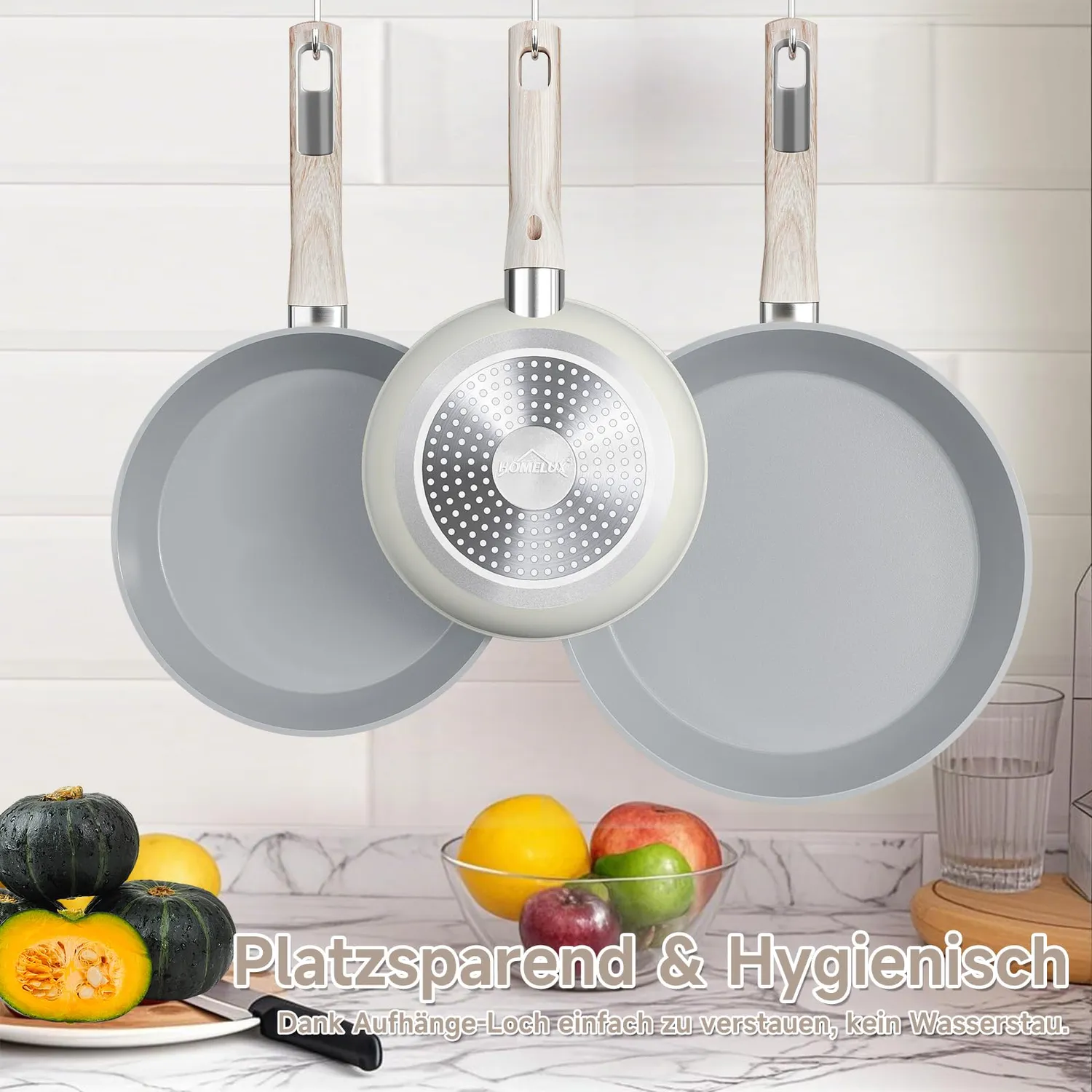HOMELUX Keramik Pfannenset 20/24/28 cm Induktion