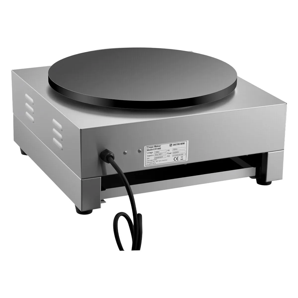 GastroHero CR140E Crêpes-Eisen 40 cm Teflon 3 kW