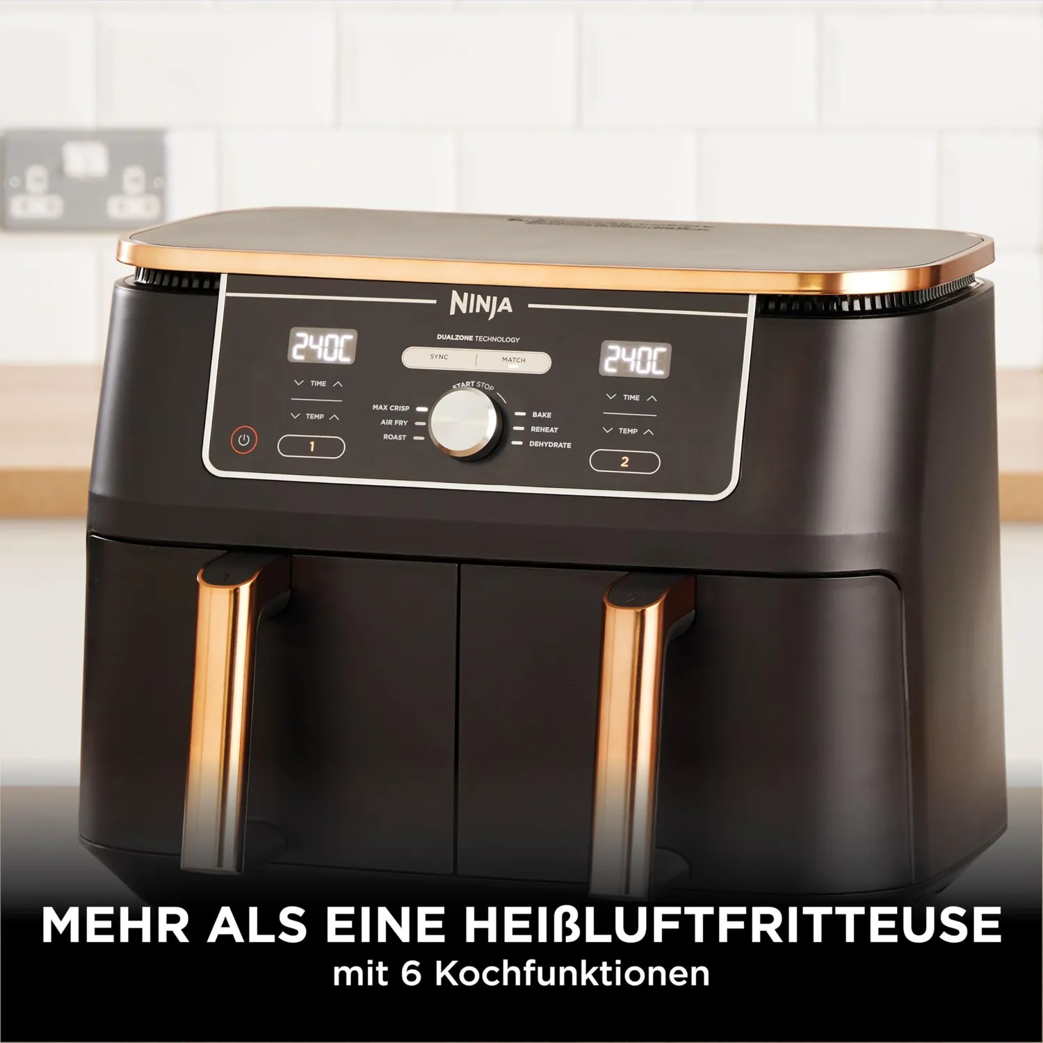 Ninja Foodi MAX AF400EUCP Heißluftfritteuse 9,5L Kupfer