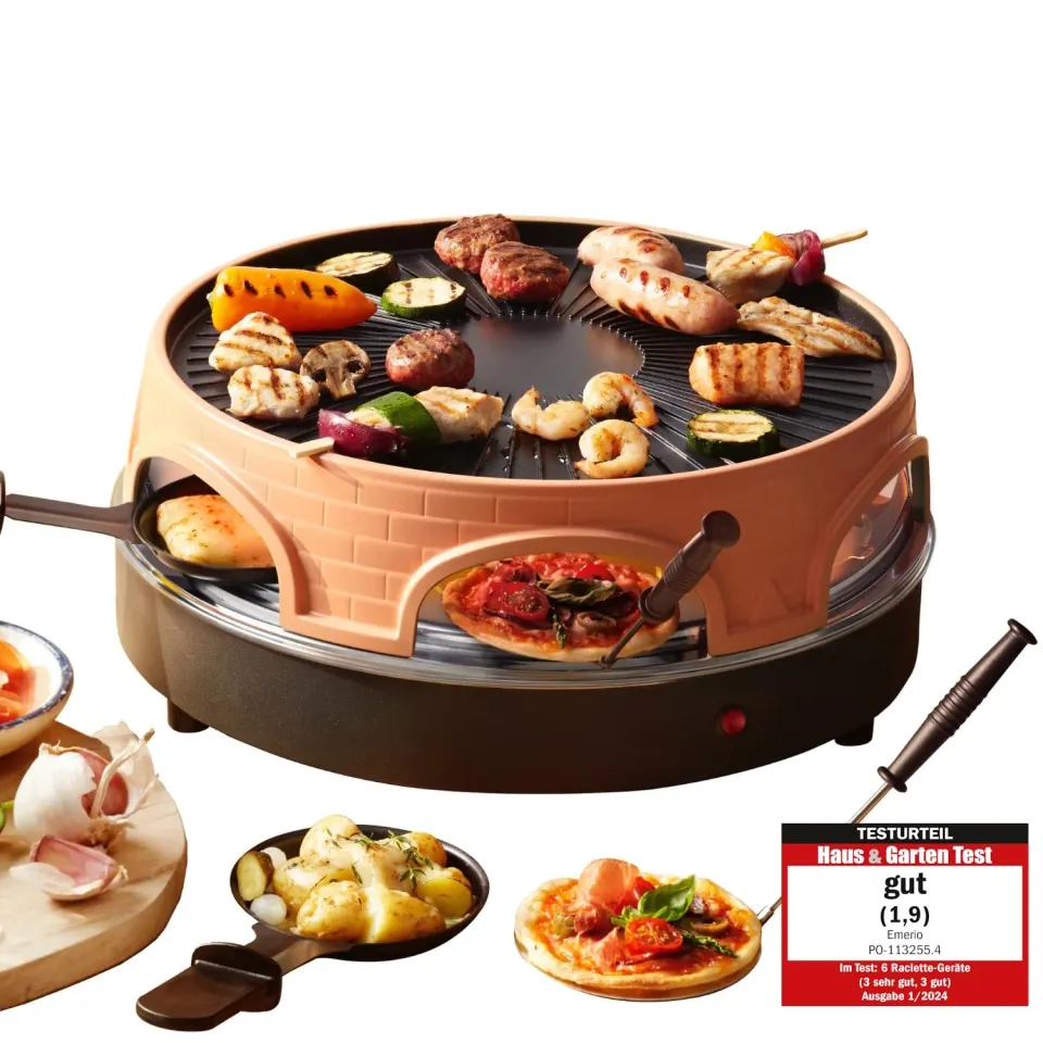 Emerio Pizzaretta PO-113255.4 Pizzaofen 6 Personen Terracotta