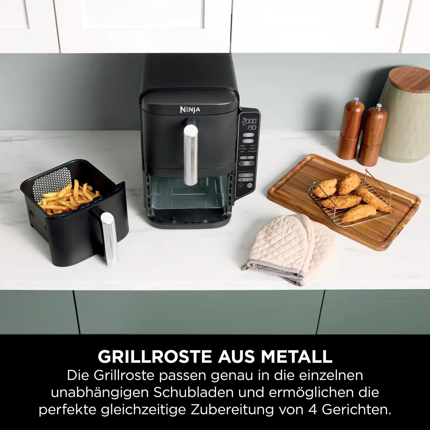 Ninja Double Stack Heißluftfritteuse 7,6L Schwarz 6 Portionen