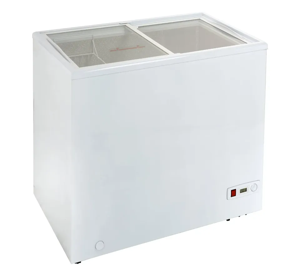 GastroHero ECO 197 Tiefkühltruhe 195 Liter Glasschiebedeckel
