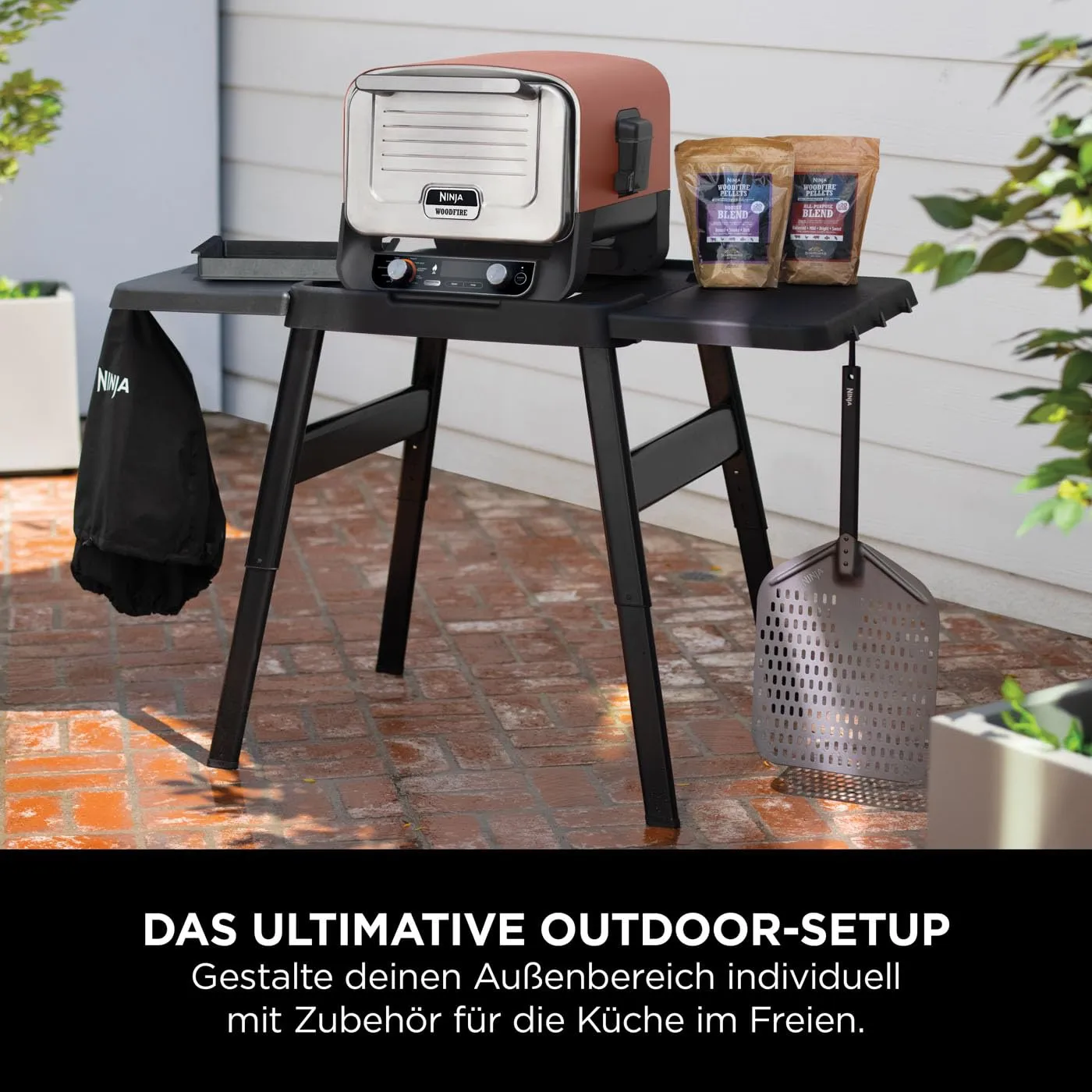 Ninja Woodfire Grillabdeckung Schwarz wasserfest OO101