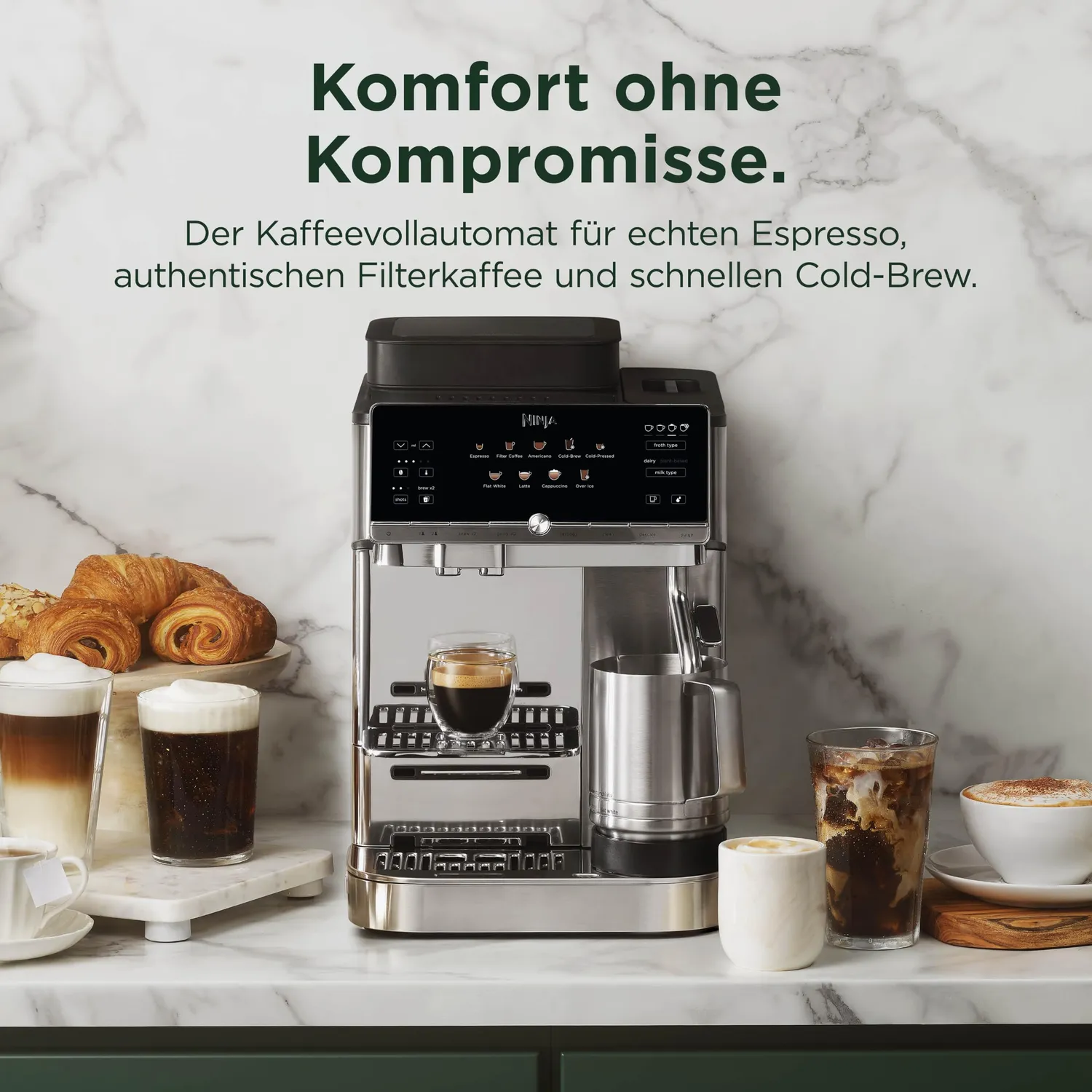 Ninja AutoBarista Kaffeevollautomat Silber 10 Programme