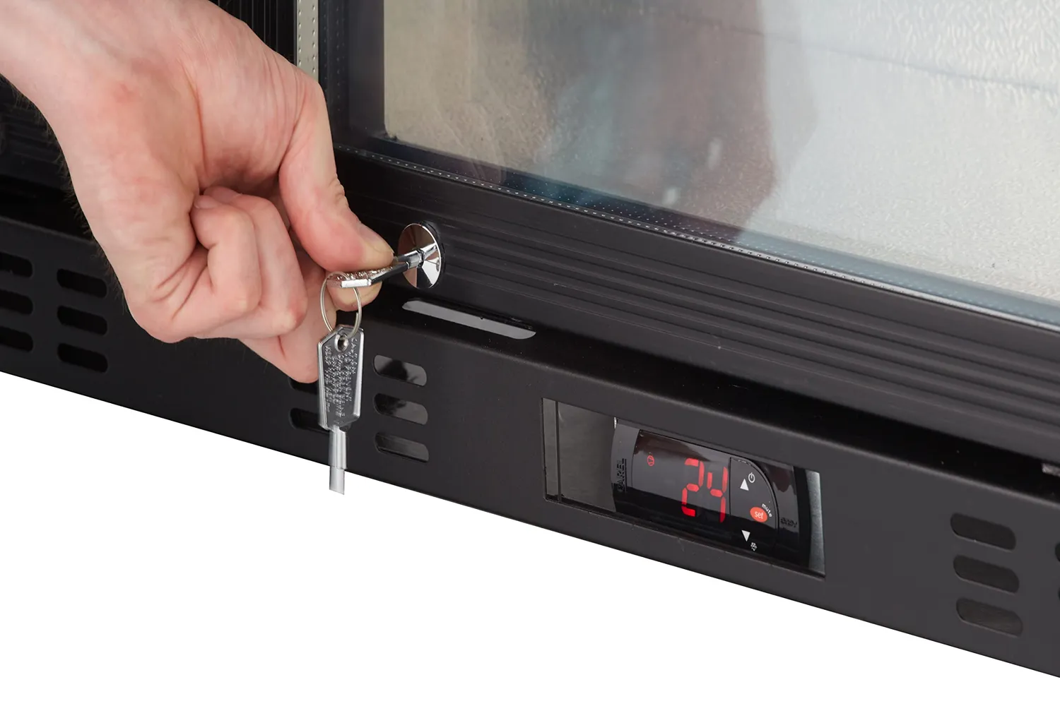 GastroHero ECO 320 Barkühlschrank 337L schwarz Glastür