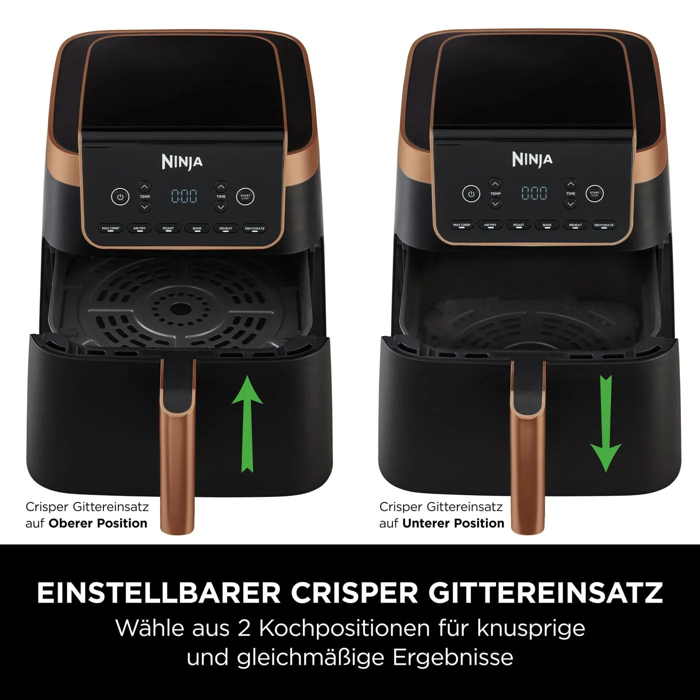 Ninja MAX PRO Heißluftfritteuse 6,2L schwarz-kupfer