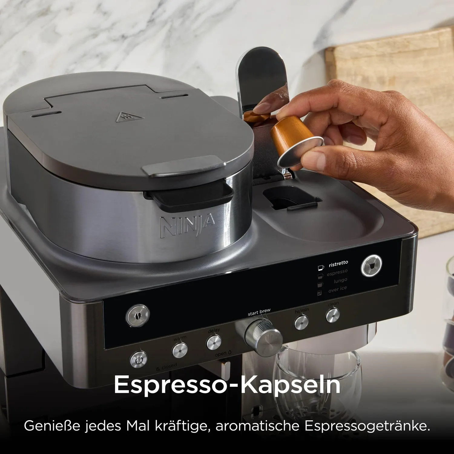 Ninja Prestige 2-in-1 Kaffeemaschine Grau-Metall 1,8 l Milchaufschäumer