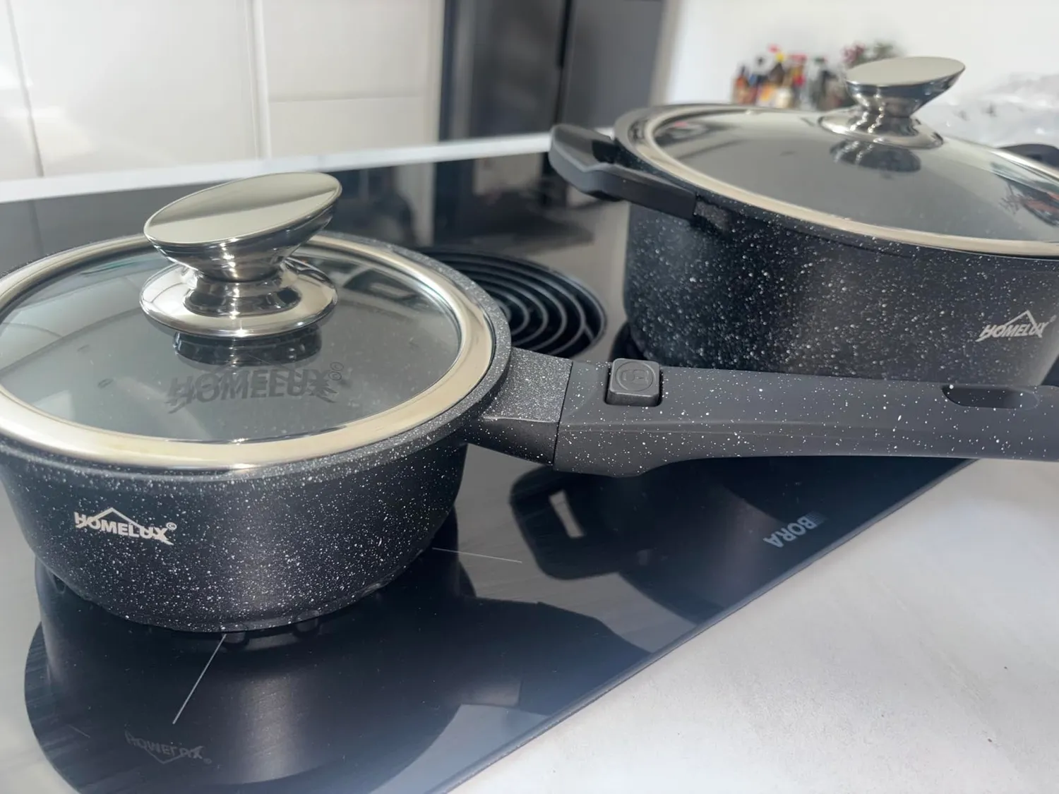 HOMELUX Topf- und Pfannenset 8-teilig Schwarz-2 Antihaft