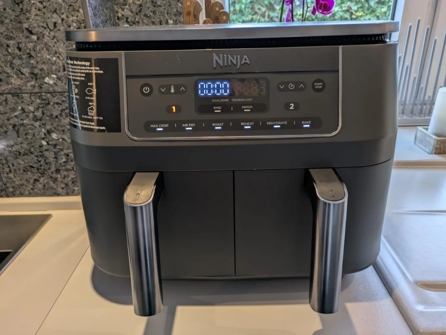 Ninja Dual Zone Heißluftfritteuse 7,6 L Metallic Grau
