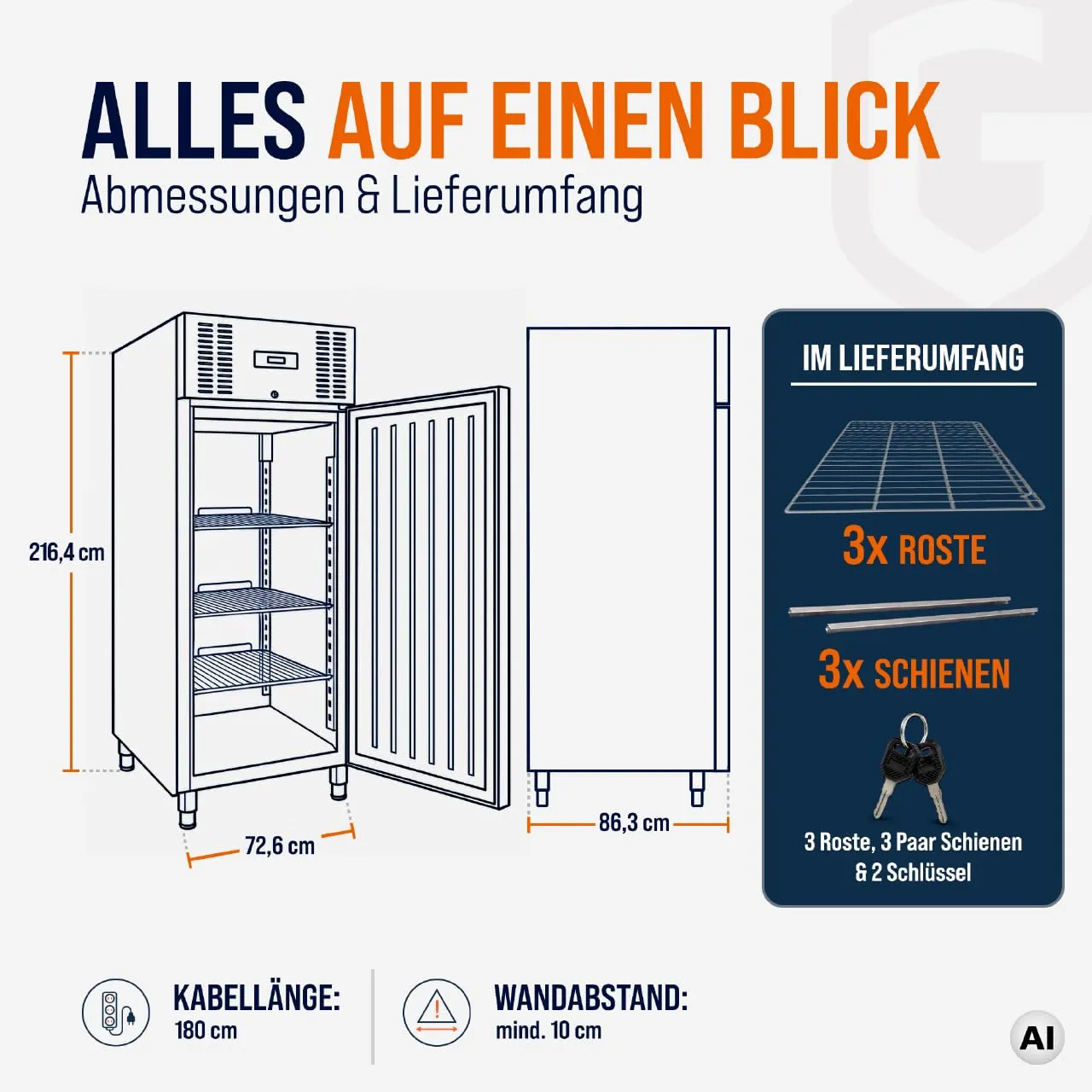 GastroHero Eline KS-ELINE650M Kühlschrank 605 L Edelstahl