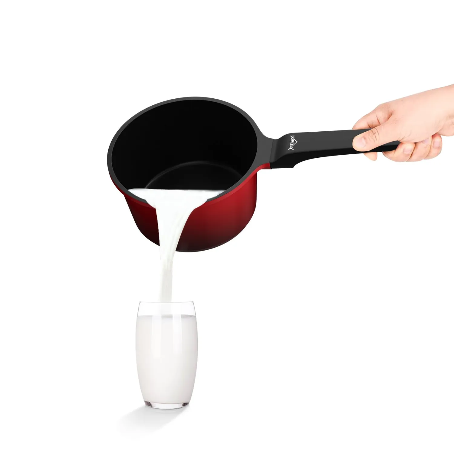 HOMELUX 14cm Stieltopf 0,98L kirschrot antihaft