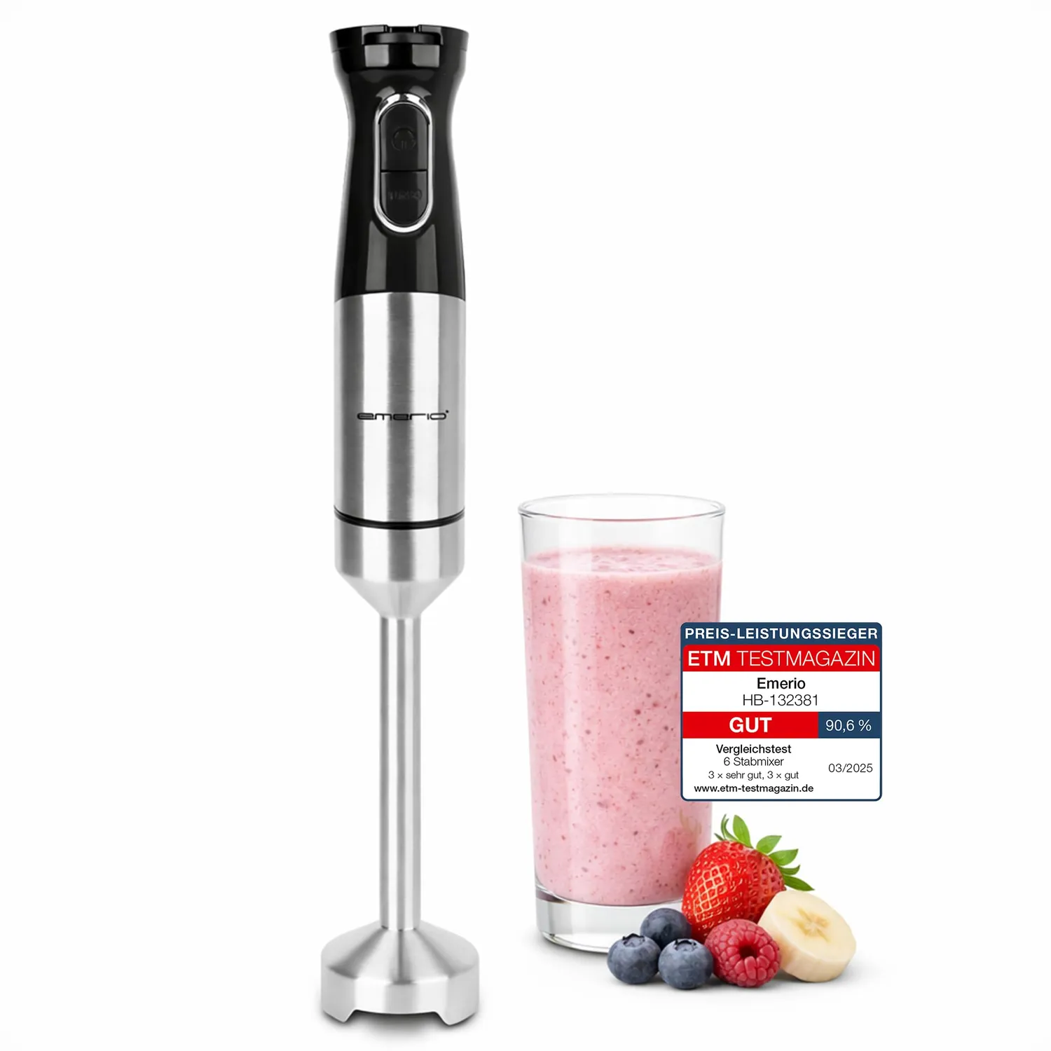 Emerio HB-111446 Stabmixer 250W schwarz Edelstahl