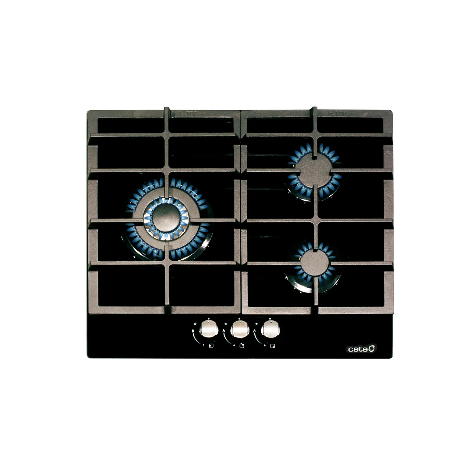 Cata CCI 6021 BK Gaskochfeld 59cm 3-flammig Glas schwarz 6,25kW