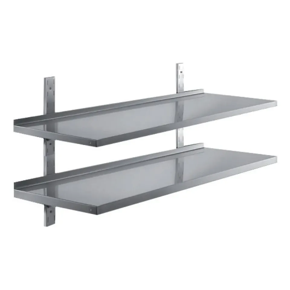 GastroHero Wandregal doppelt Wandbord 160x40 Edelstahl