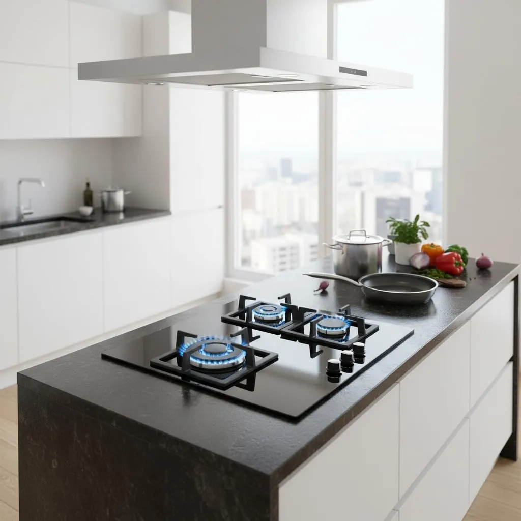 CATA SCI 6021 BK Gaskochfeld 59cm 3-flammig Glas