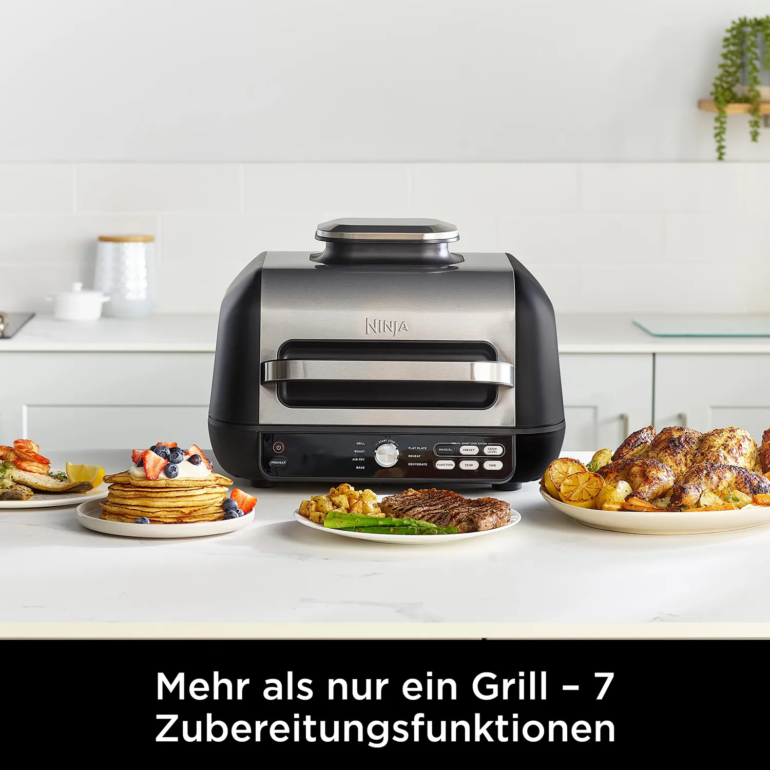 Ninja Foodi MAX PRO Grill Air Fryer 3,8L Silber-Schwarz