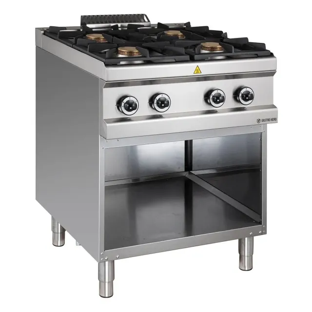 GastroHero D77G4AXL Gasherd 4 Brenner Edelstahl 28 kW