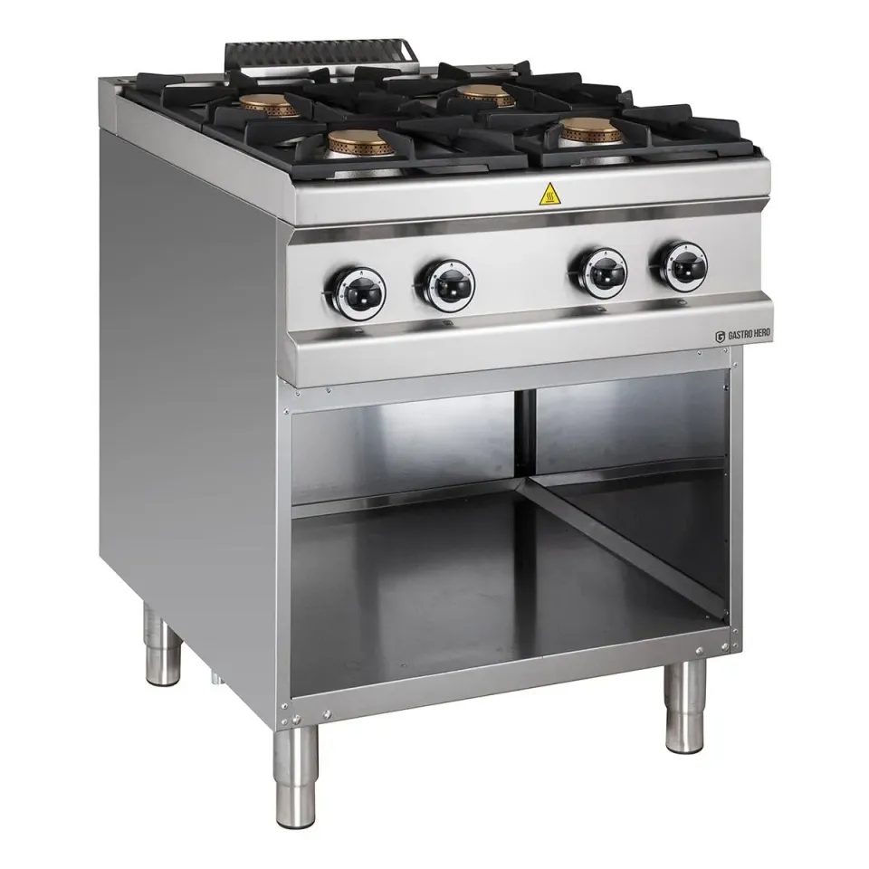 GastroHero D77G4AXL Gasherd 4 Brenner Edelstahl 28 kW