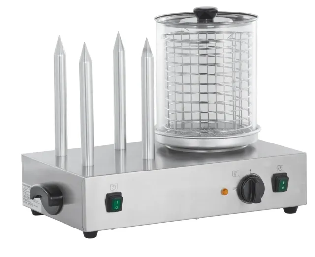 GastroHero Hot Dog Maker Set Hotdog Maker Edelstahl Würstchenwärmer