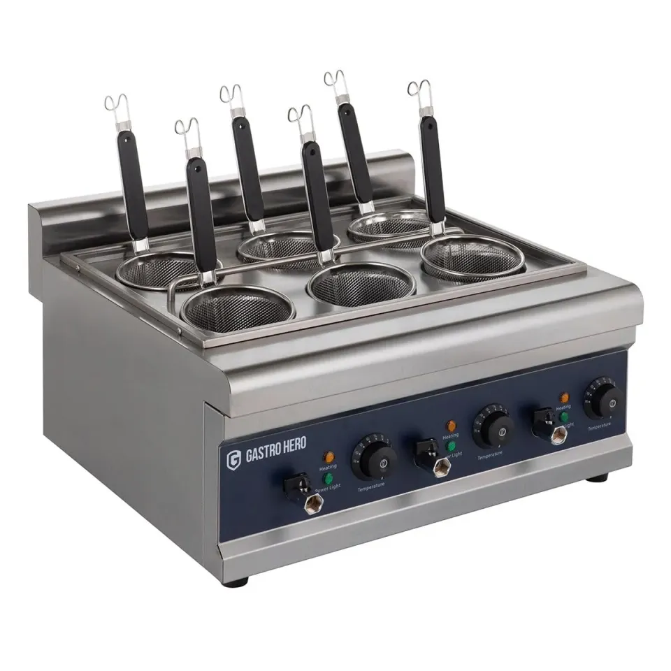 GastroHero ENK6 Nudelkocher 6 Siebe 24,75 L Edelstahl