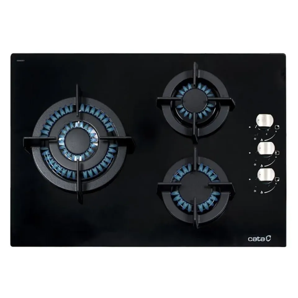 CATA CCI 5003 BK Gaskochfeld 59 cm 3-flammig Glas 6,25 kW