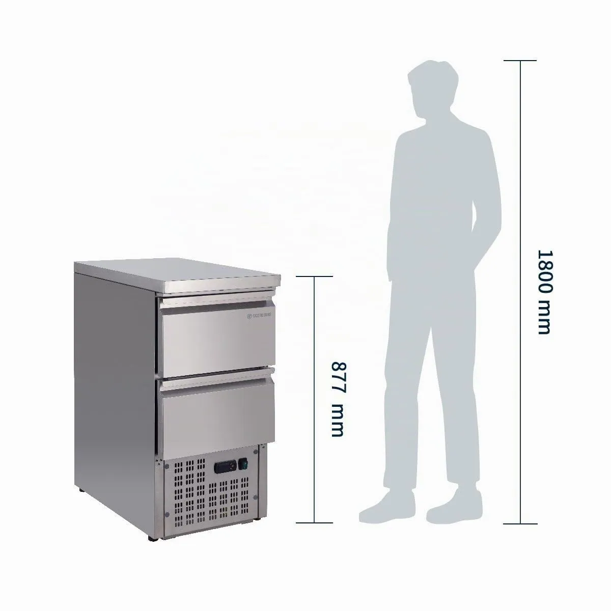 GastroHero SH451-2D Kühltisch 100 L 2 Schubladen Edelstahl