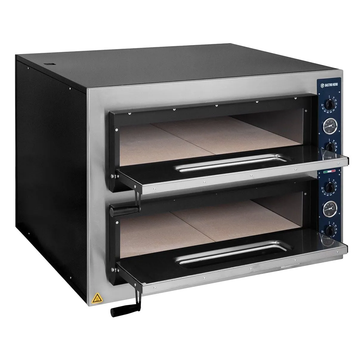 GastroHero PROFI Pizzaofen 4+4x30 cm 2 Kammern 500°C
