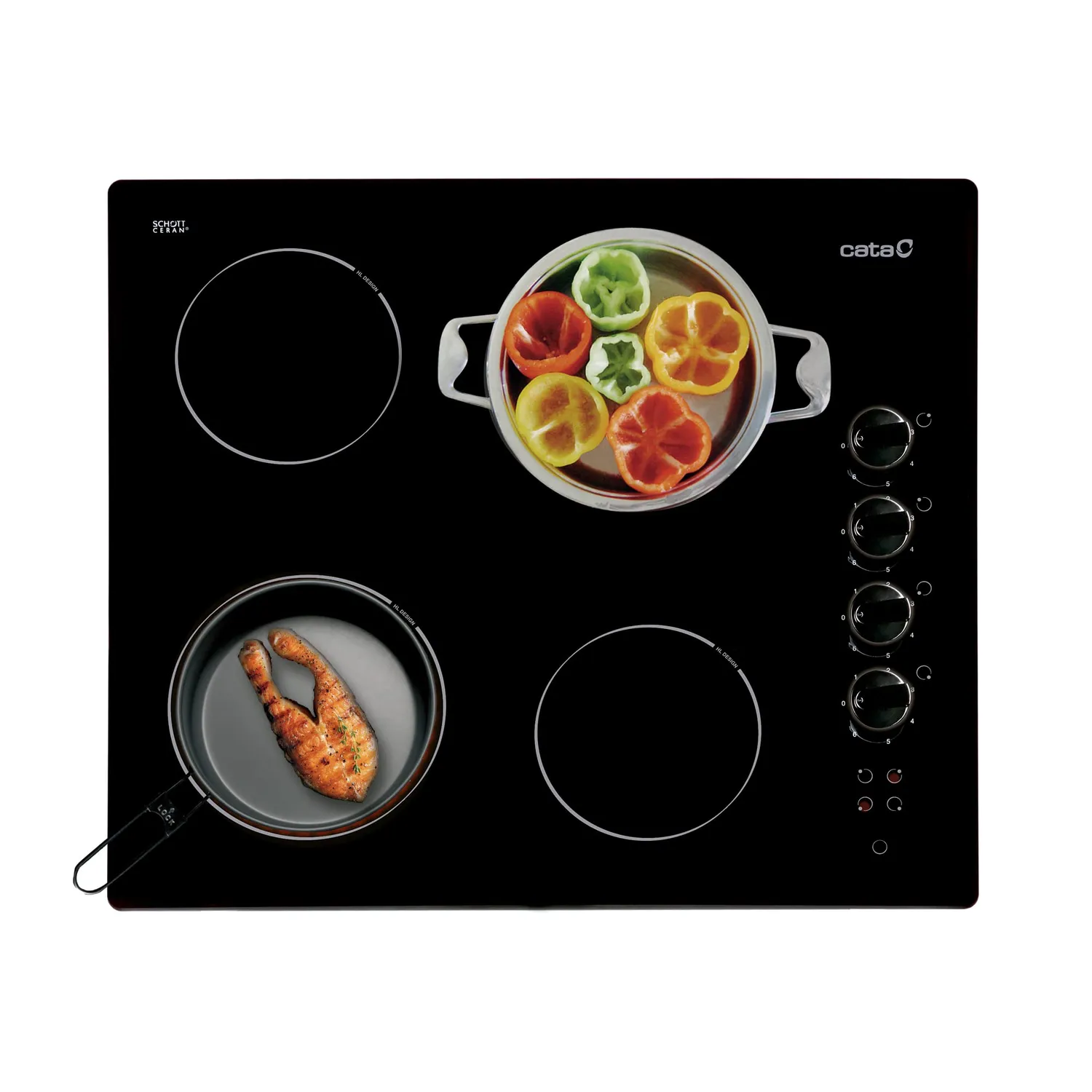 Cata 604 HVI Cerankochfeld 59 cm 4 Zonen 6,5 kW