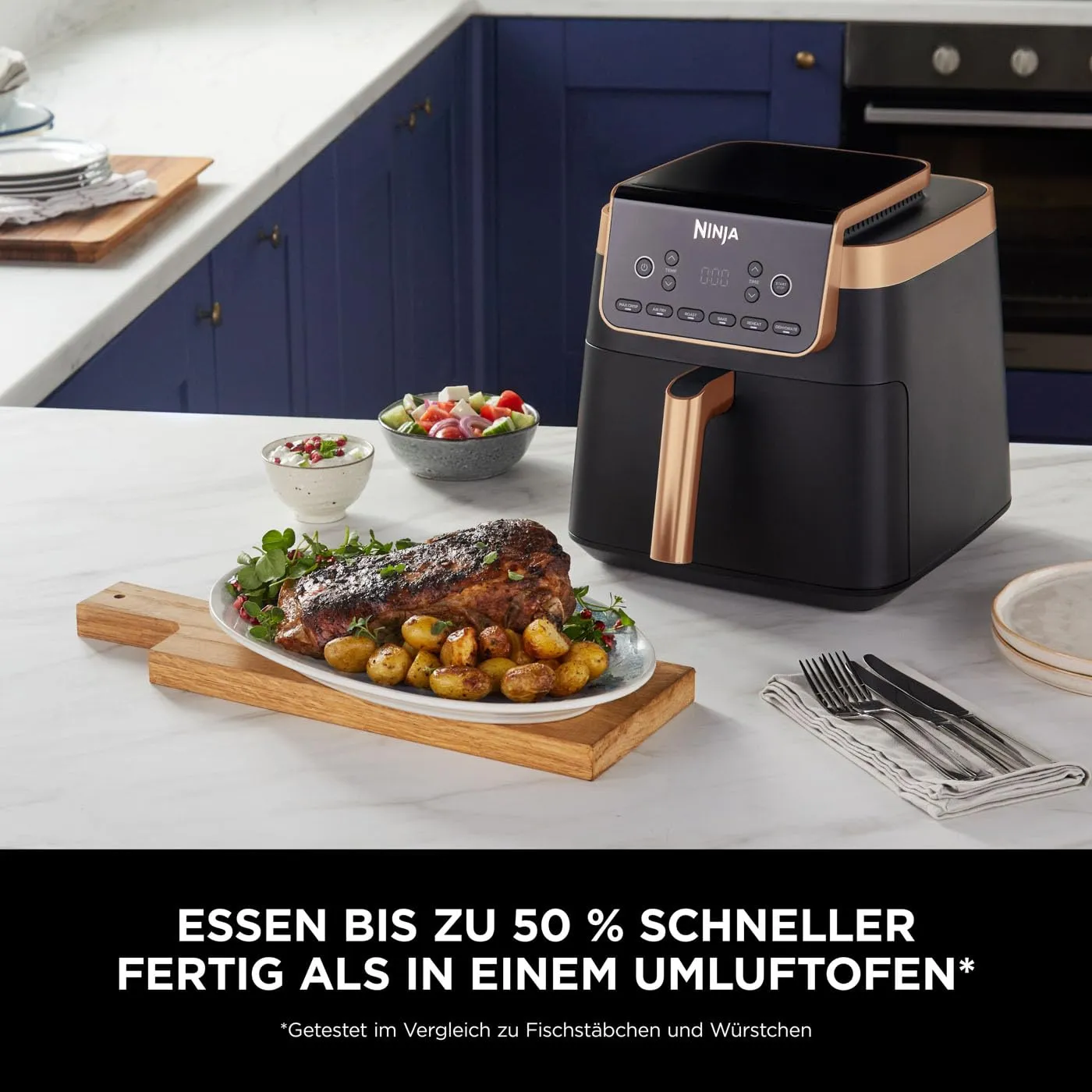 Ninja MAX PRO Heißluftfritteuse 6,2L schwarz-kupfer