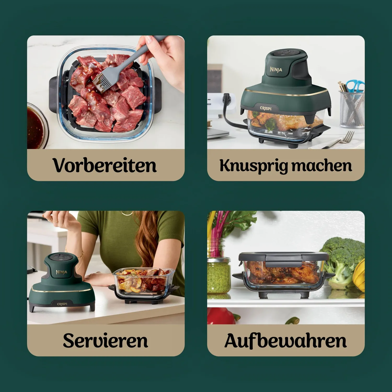 Ninja CRISPi FN103EUGN Heißluftfritteuse 3,8L Grün
