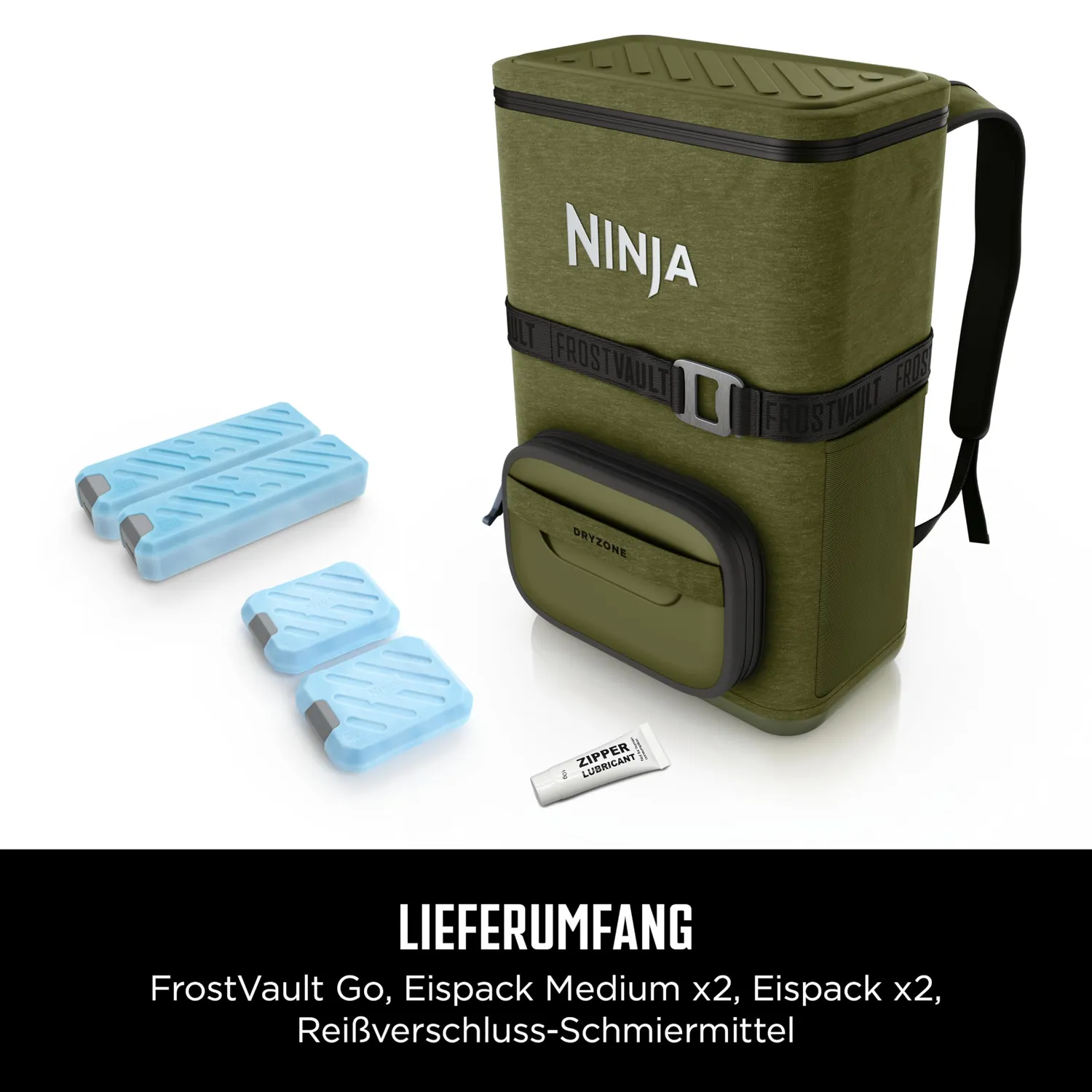 Ninja FrostVault Kühlrucksack Olivgrün 24 Dosen