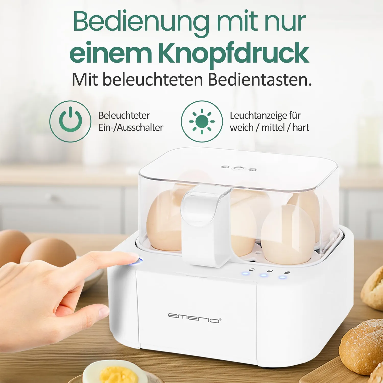 Emerio Eierkocher EB-115560 schwarz Sprachausgabe