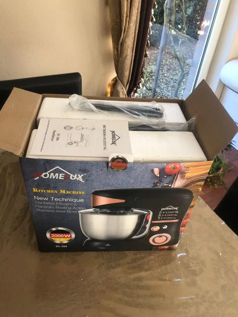 Homelux SC-206 Küchenmaschine Schwarz-Gold 5 l 2000 W